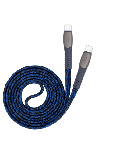 Cablu de încărcare și date Rivacase PS6105, USB Type-C/USB Type-C, 1,2m, Albastru
