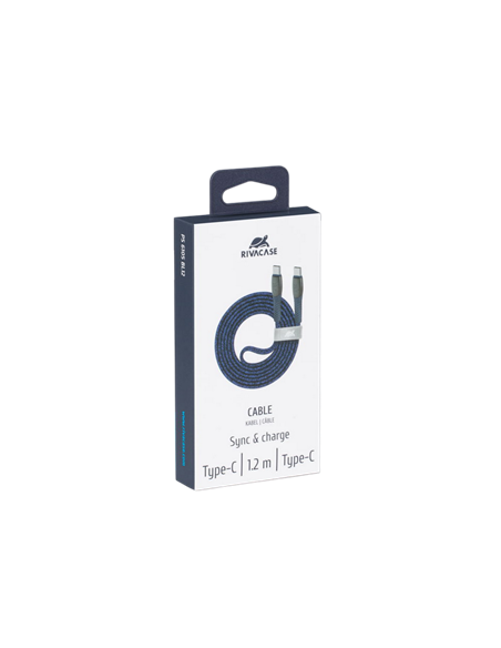 Cablu de încărcare și date Rivacase PS6105, USB Type-C/USB Type-C, 1,2m, Albastru Cablu de încărcare și date Rivacase PS6105, USB Type-C/USB Type-C, 1,2m, Albastru