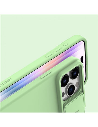 Чехол Nillkin iPhone 15 Pro, CamShield Silky Silicone, Mint Green