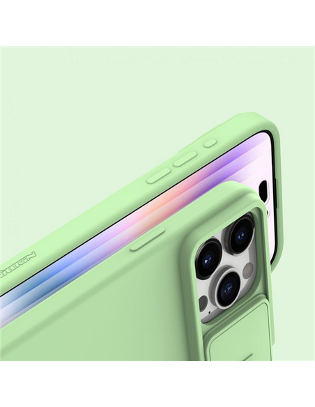 Чехол Nillkin iPhone 15 Pro, CamShield Silky Silicone, Mint Green
