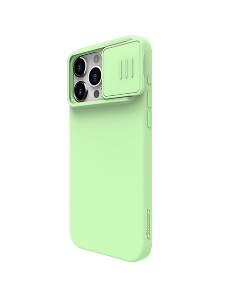 Чехол Nillkin iPhone 15 Pro, CamShield Silky Silicone, Mint Green