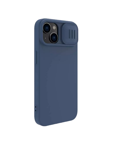 Чехол Nillkin iPhone 15 Plus, CamShield Silky Silicone, Темно-синий