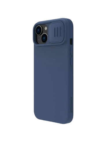 Husă Nillkin iPhone 15 Plus, CamShield Silky Silicone, Albastru Marin