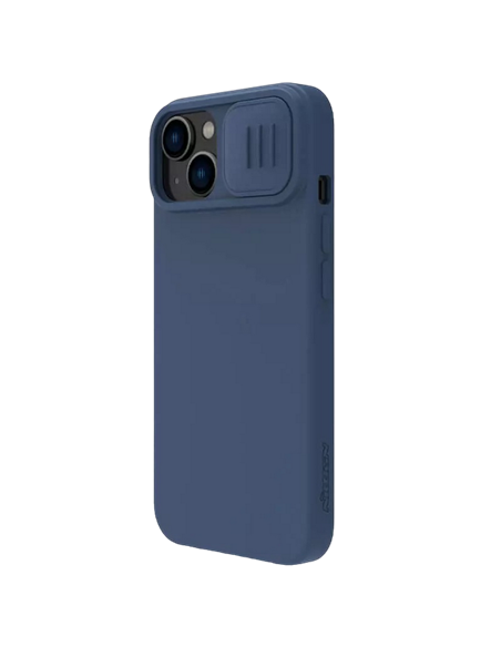 Чехол Nillkin iPhone 15 Plus, CamShield Silky Silicone, Темно-синий
