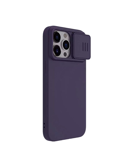 Husă Nillkin iPhone 15 Pro Max, CamShield Silky Silicone, Dark Purple