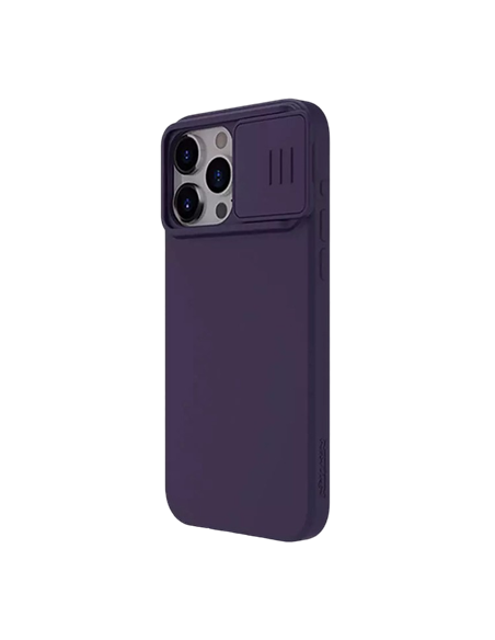 Husă Nillkin iPhone 15 Pro Max, CamShield Silky Silicone, Dark Purple