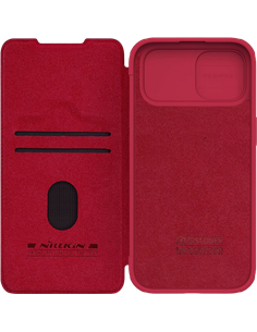 Husă tip carte Nillkin iPhone 15 - Qin Pro, Roșu 2
