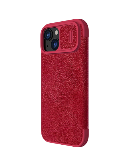 Husă tip carte Nillkin iPhone 15 - Qin Pro, Roșu