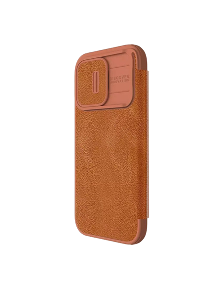 Husă tip carte Nillkin iPhone 15 Pro Max - Qin Pro, Maro