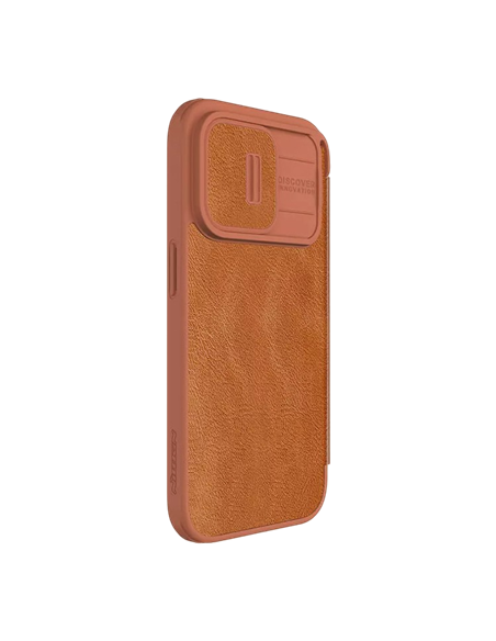Husă tip carte Nillkin iPhone 15 Pro Max - Qin Pro, Maro