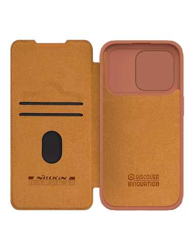 Чехол книжка Nillkin iPhone 15 Pro Max - Qin Pro, Коричневый