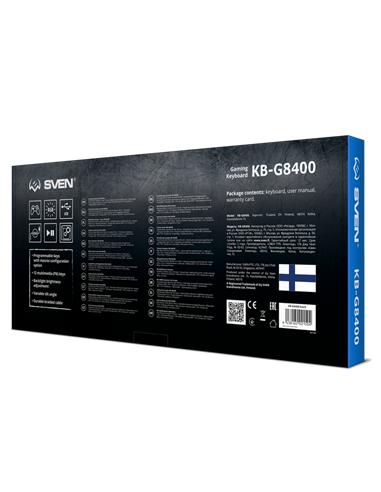 Tastatură SVEN KB-G8400, Cu fir, Negru