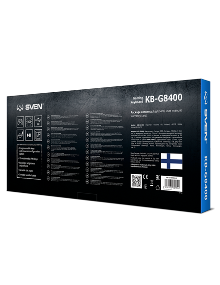 Клавиатура SVEN KB-G8400, Проводное, Чёрный