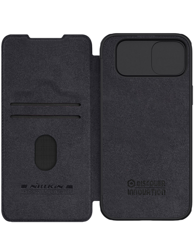 Husă tip carte Nillkin iPhone 15 Plus - Qin Pro, Negru