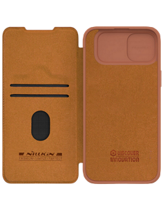 Чехол книжка Nillkin iPhone 15 Plus - Qin Pro, Коричневый 2