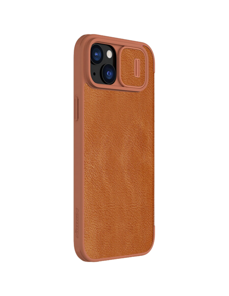 Husă tip carte Nillkin iPhone 15 Plus - Qin Pro, Maro Husă tip carte Nillkin iPhone 15 Plus - Qin Pro, Maro