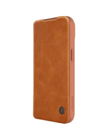 Husă tip carte Nillkin iPhone 15 Plus - Qin Pro, Maro