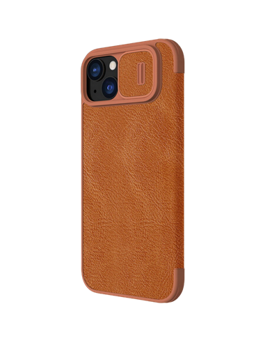 Husă tip carte Nillkin iPhone 15 Plus - Qin Pro, Maro