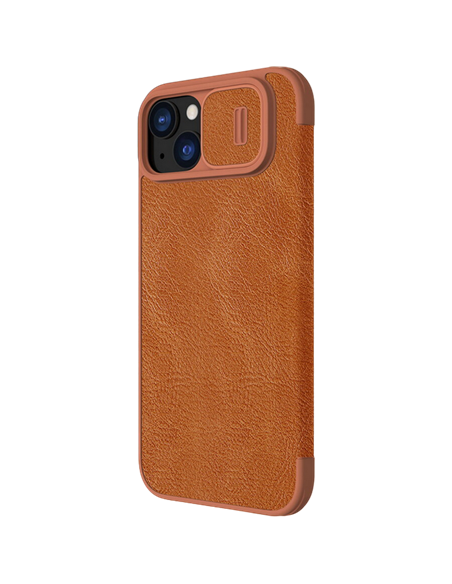 Husă tip carte Nillkin iPhone 15 Plus - Qin Pro, Maro Husă tip carte Nillkin iPhone 15 Plus - Qin Pro, Maro