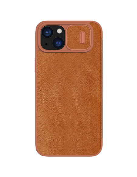 Husă tip carte Nillkin iPhone 15 Plus - Qin Pro, Maro Husă tip carte Nillkin iPhone 15 Plus - Qin Pro, Maro