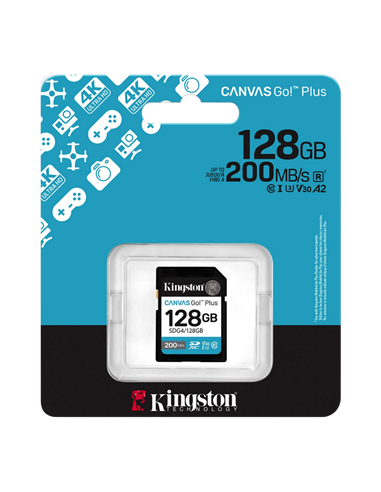 Карта памяти Kingston Canvas Go! Plus, 128Гб (SDG4/128GB)