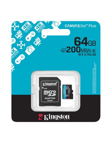 Карта памяти Kingston Canvas Go! Plus, 64Гб (SDCG4/64GB)