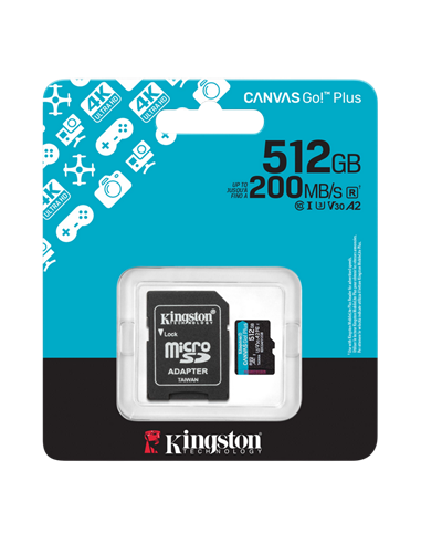 Карта памяти Kingston Canvas Go! Plus, 512Гб (SDCG4/512GB)