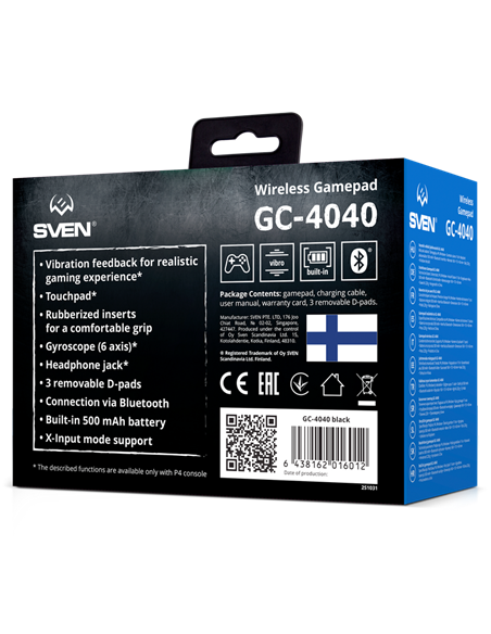 Gamepad SVEN GC-4040, Negru
