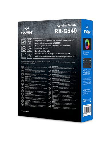 Игровая мышь SVEN RX-G840, Чёрный