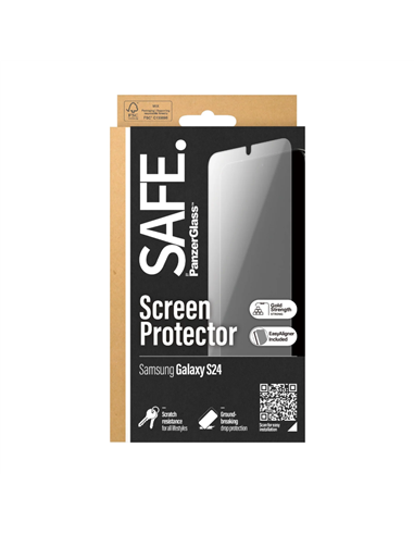 Защитное стекло PanzerGlass SAFE. Ultra-Wide Fit Samsung Galaxy S24, Прозрачный