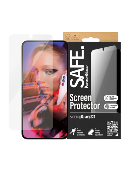 Защитное стекло PanzerGlass SAFE. Ultra-Wide Fit Samsung Galaxy S24, Прозрачный