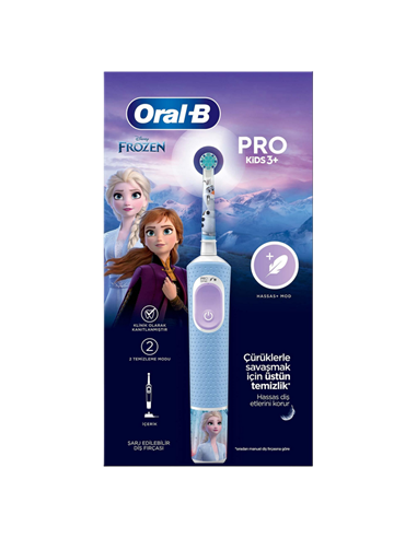 Электрическая зубная щетка Braun Oral-B Vitality PRO Kids Frozen, Голубой