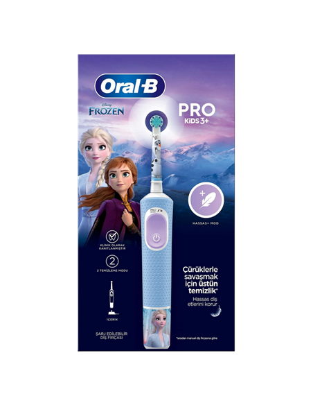Электрическая зубная щетка Braun Oral-B Vitality PRO Kids Frozen, Голубой