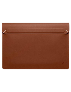 Husă pentru laptop Spigen Valentinus 15-16", Piele artificială, Cafeniu
