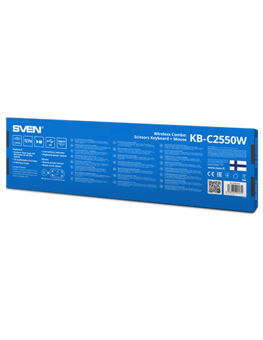 Клавиатура и мышь SVEN KB-C2550W, Беспроводное, Чёрный