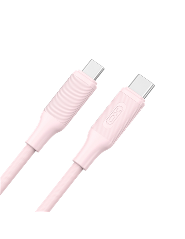 Кабель для зарядки и синхронизации XO NB-Q265B, USB Type-C/USB Type-C, 1м, Розовый