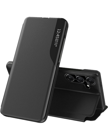Husă tip carte Xcover Soft Book View Series pentru Samsung Galaxy A55, Negru