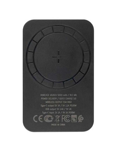 Acumulator extern Rivacase VA2603, 5000mAh, Negru