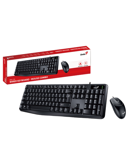 Set Tastatură + Mouse Genius KM-170, Cu fir, Negru
