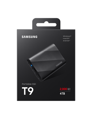 Внешний портативный SSD накопитель Samsung T9, 4 ТБ, Чёрный (MU-PG4T0B/WW)