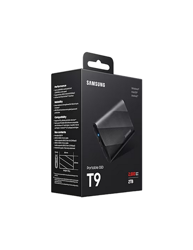 Внешний портативный SSD накопитель Samsung T9, 2 ТБ, Чёрный (MU-PG2T0B/EU)
