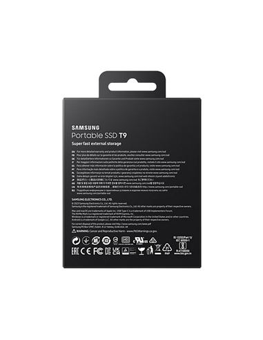 Внешний портативный SSD накопитель Samsung T9, 2 ТБ, Чёрный (MU-PG2T0B/EU)