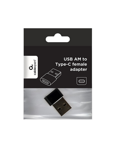Adaptor pentru cablu USB Cablexpert A-USB2-AMCF-02, USB Type-A (M)/USB Type-C (F), Negru
