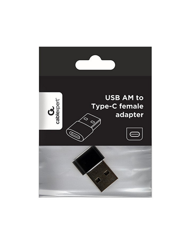 Adaptor pentru cablu USB Cablexpert A-USB2-AMCF-02, USB Type-A (M)/USB Type-C (F), Negru