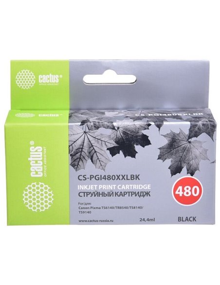 Картридж чернильный Canon PGI-480, 11,2мл, Чёрный