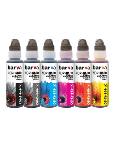 Recipient de cerneală Barva CGI43-1K-MP, 100ml, Pachet multiplu cu 6 culori