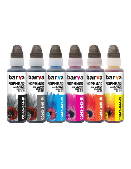 Recipient de cerneală Barva CGI43-1K-MP, 100ml, Pachet multiplu cu 6 culori