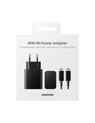 Încărcător Samsung Fast Travel Charger EP-T4511, 45W, Negru