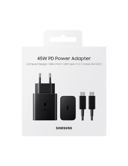 Зарядное устройство Samsung Fast Travel Charger EP-T4511, 45Вт, Чёрный