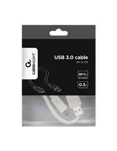 Кабель для зарядки и синхронизации Cablexpert CCP-USB3-AMCM-W-0.5M, USB Type-A/USB Type-C, 0,5м, Белый 2